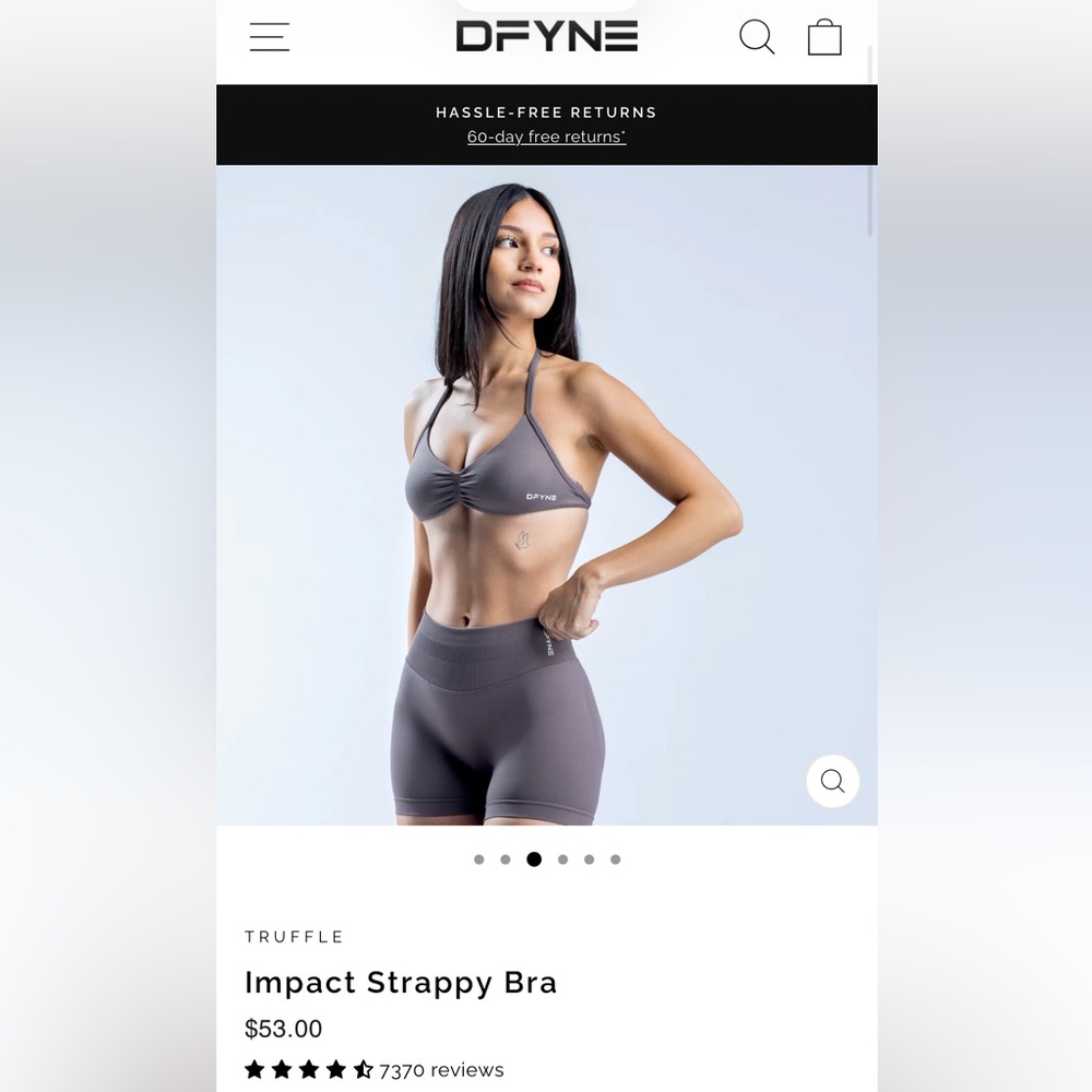 DFYNE Impact Strappy Sports Bra - Truffle